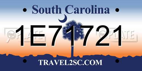1E71721 South Carolina License Plate