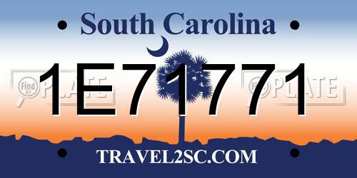 1E71771 South Carolina License Plate