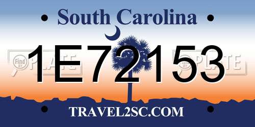 1E72153 South Carolina License Plate
