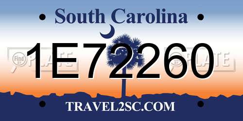 1E72260 South Carolina License Plate