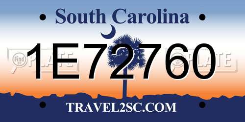 1E72760 South Carolina License Plate