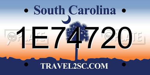 1E74720 South Carolina License Plate