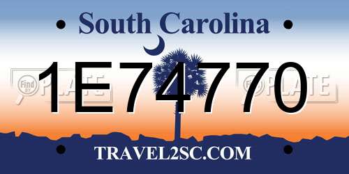 1E74770 South Carolina License Plate