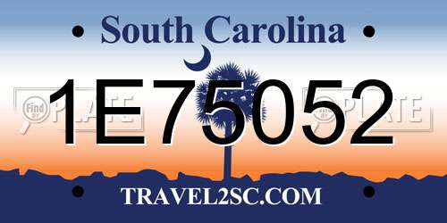 1E75052 South Carolina License Plate