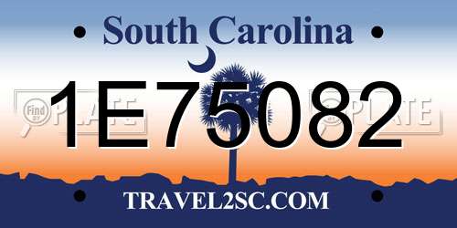 1E75082 South Carolina License Plate