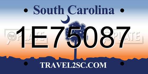 1E75087 South Carolina License Plate