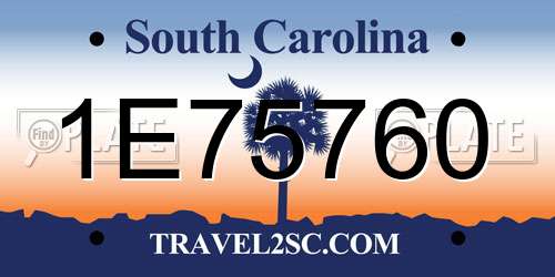 1E75760 South Carolina License Plate
