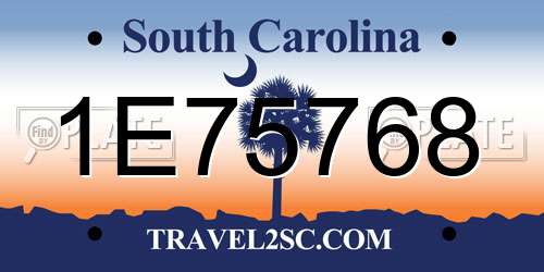 1E75768 South Carolina License Plate