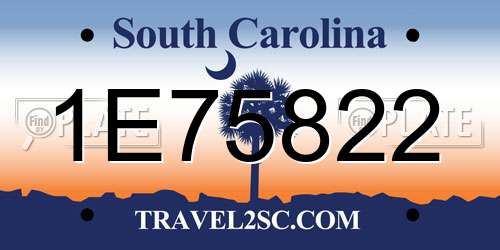 1E75822 South Carolina License Plate