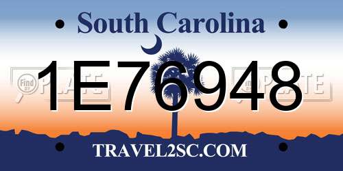 1E76948 South Carolina License Plate