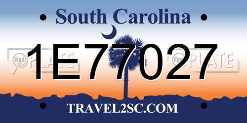 1E77027 South Carolina License Plate