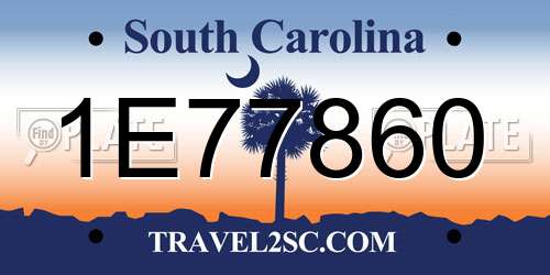 1E77860 South Carolina License Plate