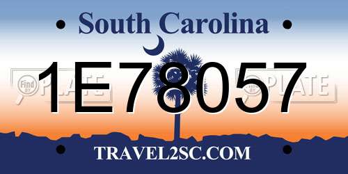 1E78057 South Carolina License Plate