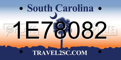 1E78082 South Carolina License Plate