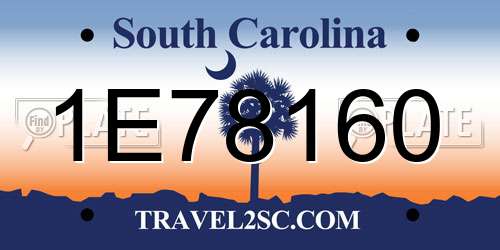 1E78160 South Carolina License Plate