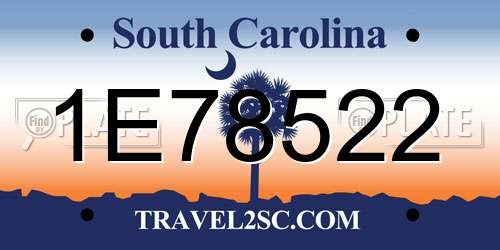 1E78522 South Carolina License Plate