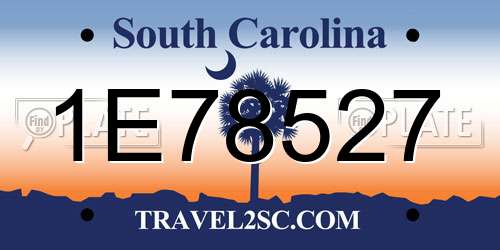 1E78527 South Carolina License Plate