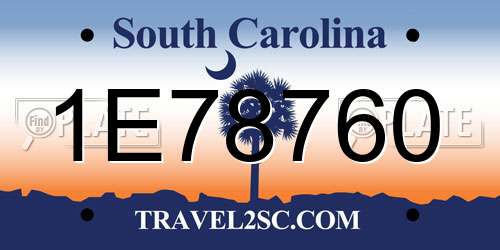 1E78760 South Carolina License Plate
