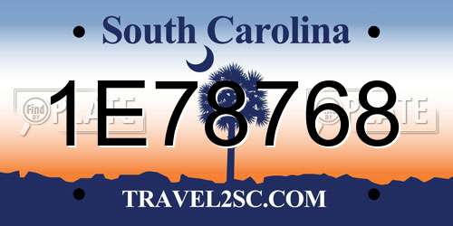1E78768 South Carolina License Plate