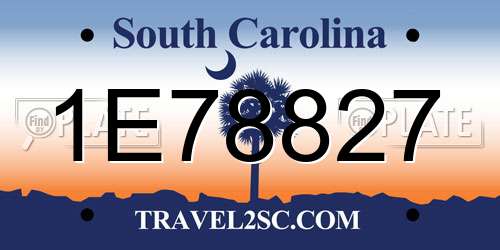 1E78827 South Carolina License Plate