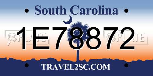 1E78872 South Carolina License Plate