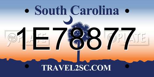 1E78877 South Carolina License Plate