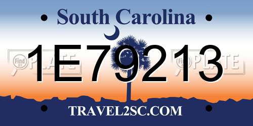 1E79213 South Carolina License Plate