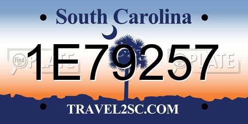 1E79257 South Carolina License Plate