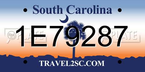 1E79287 South Carolina License Plate