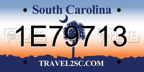 1E79713 South Carolina License Plate