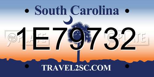 1E79732 South Carolina License Plate