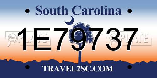 1E79737 South Carolina License Plate