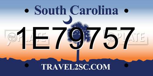 1E79757 South Carolina License Plate