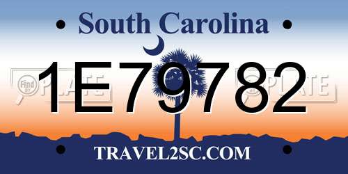 1E79782 South Carolina License Plate