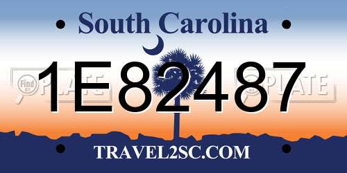 1E82487 South Carolina License Plate