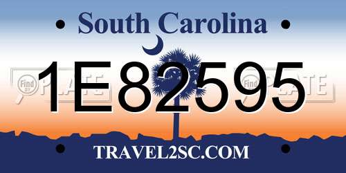 1E82595 South Carolina License Plate