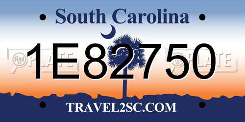 1E82750 South Carolina License Plate
