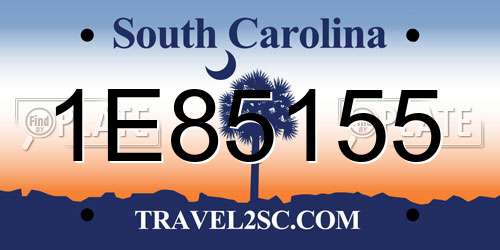 1E85155 South Carolina License Plate