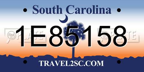 1E85158 South Carolina License Plate