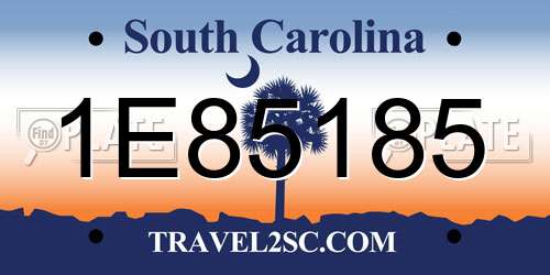 1E85185 South Carolina License Plate