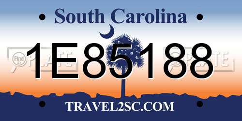 1E85188 South Carolina License Plate