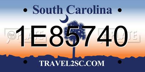 1E85740 South Carolina License Plate