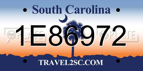 1E86972 South Carolina License Plate
