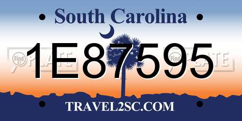 1E87595 South Carolina License Plate