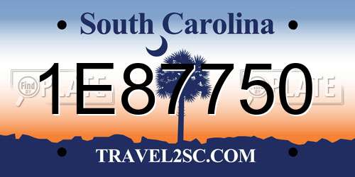 1E87750 South Carolina License Plate