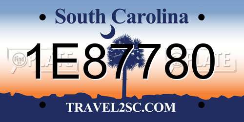 1E87780 South Carolina License Plate