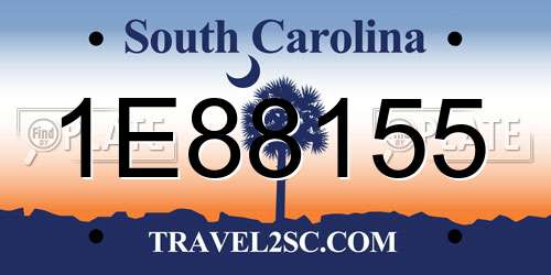 1E88155 South Carolina License Plate