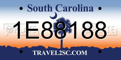 1E88188 South Carolina License Plate