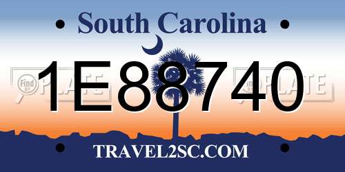1E88740 South Carolina License Plate