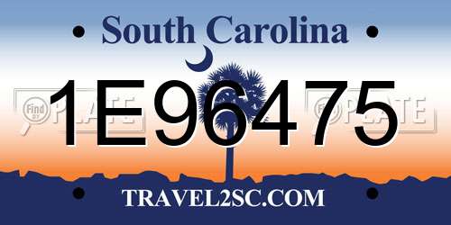 1E96475 South Carolina License Plate